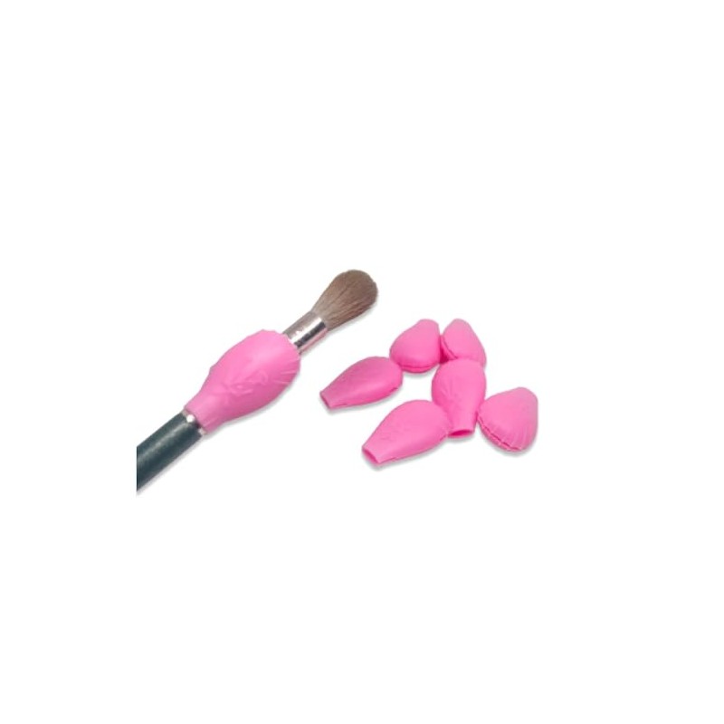 6 Pcs Pink Eye Shadow Brush Covers, Soft Silicone Dust