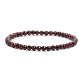 Genuine Gemstone Bracelet with Round 4 mm Beads – Various Lengths – Healing Stone Protective Stone Bracelet Lucky Charm Talisman Gift, Gemstone, Gemstone