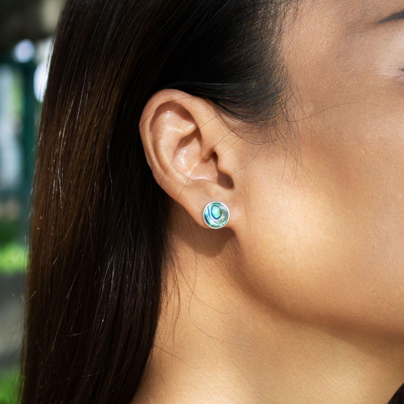 Fly Style Stud Earrings 925 Silver – Abalone Shell Stud