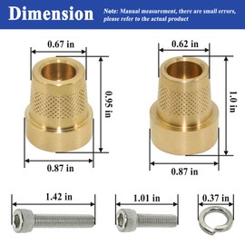Zeiboat 2Sets 586 Tall Brass Post Adapter with Screws and Gaskets, M6 Thread