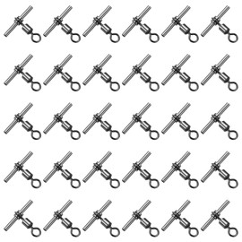 PATIKIL 165lb Fishing Swivels 30 Pack 3-Way T-Shaped Brass Swivel Sleeve Fishing Tackle High Strength Cross Line Swivels for Freshwater Saltwater (2/0#)