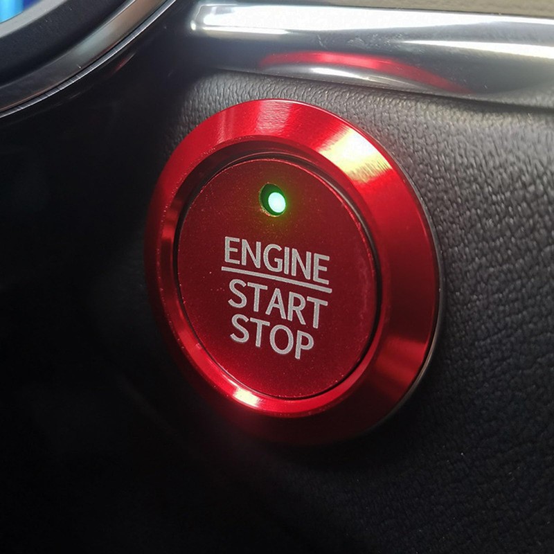 TOPKU Aluminum Engine Start Stop Push Button Cover Trim Compatible