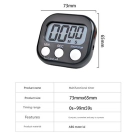 2 PCS Magnetic Kitchen Timer, Big Digits Large LCD Screen Display Timer, Digital Clock Countdown Stopwatch for Cooking, Study, Work, Exercise (2 PCS Black)
