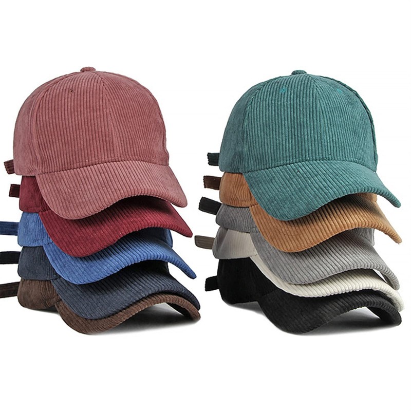 GIBZ Unisex Classic Baseball Cap, Cord Hat, Adjustable with Curved