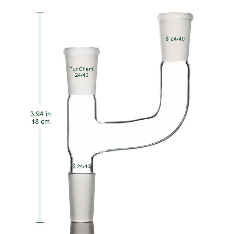 FunChem 3-Way Claisen Distillation Adapter with 24/40 Joints Connecting Adapter,