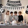 196Pcs Black White Checkered Race Car Party Supplies for 24