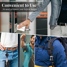 3 Pack Retractable Keychain, Heavy-Duty ID Holders with Retractable Badge Reels,Cool Badge Holder wtih 31.5” Steel Retractable Cord, 8.0 oz