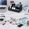 Jesustree Desk Organiser with 5 Compartments, Multifunctional Leather Office Pen