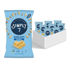 Simply 7, Quinoa Chips, Sea Salt, 3.5 Oz, 8 Pack, Non-GMO, Nut-Free, Vegetarian, Vegan Snack, Low Fat, Low Calorie, Plant-Based, Cholesterol Free