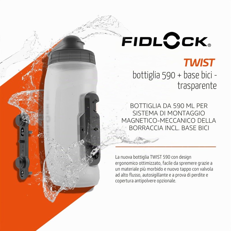 Fidlock Set di borracce Twist Bottle 590, colore: bianco trasparente