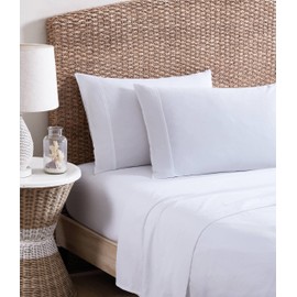 Tommy Bahama - Queen Sheets, Organic Cotton Bedding Set, Softens with Each Wash (TB T200 White, Queen)