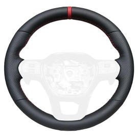 RedlineGoods Steering Wheel Cover Compatible with Honda Accord 2023-24 Tailored - Not Universal Genuine High Quality Italian Red Leather with Black Thread