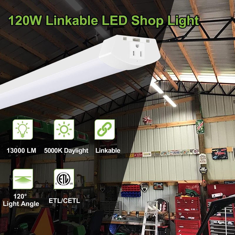 hykolity 4FT 120W LED Shop Light Linkable, 13000lm(400w Equivalent), 5000K