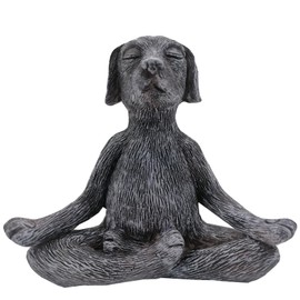 LSBDJDL Meditation Buddha Statue, Meditation Dog Statue, Yoga Ornament, Dog Garden Statue (Grey)
