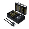 ABCTOY 26650 Rechargeable Battery 3.7Volt Large Capacity 8800mAh Flat Top