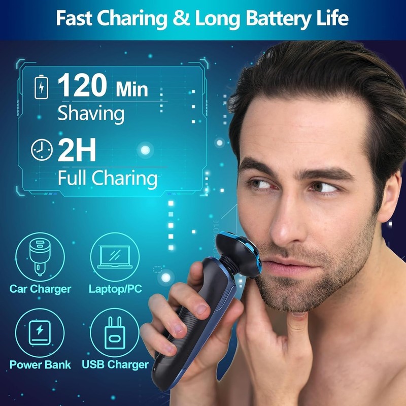 Viatia Electric Razors for Men – 3D Head Shavers, Wet