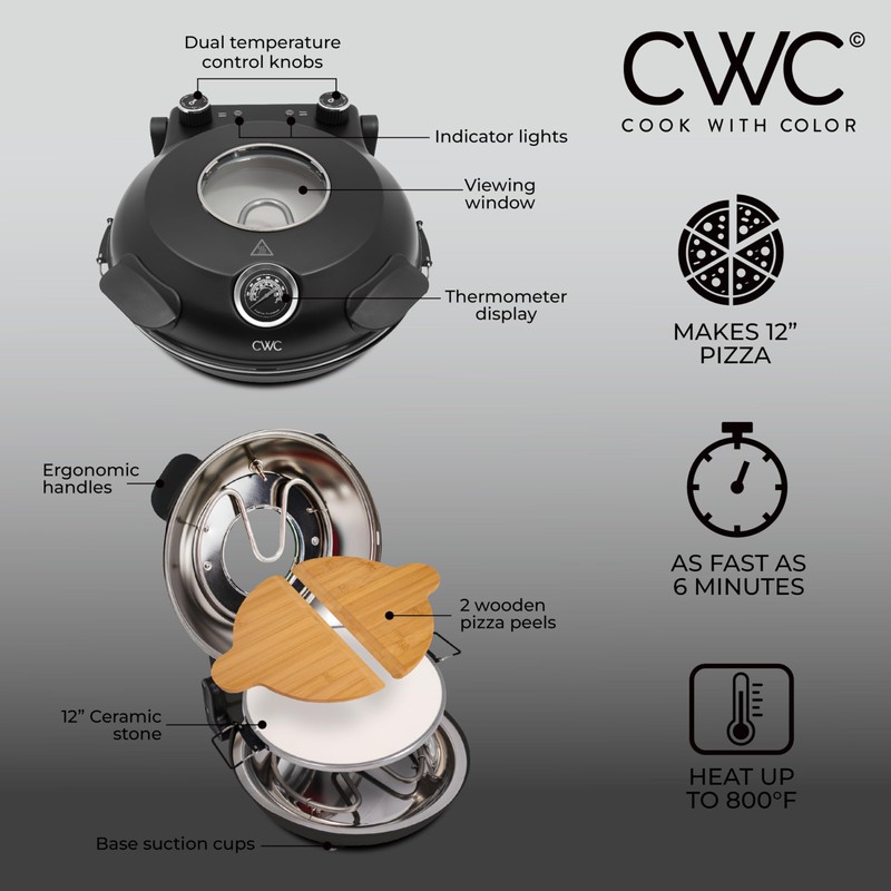 Cook With Color Electric Indoor Pizza Oven – Crispy Crust