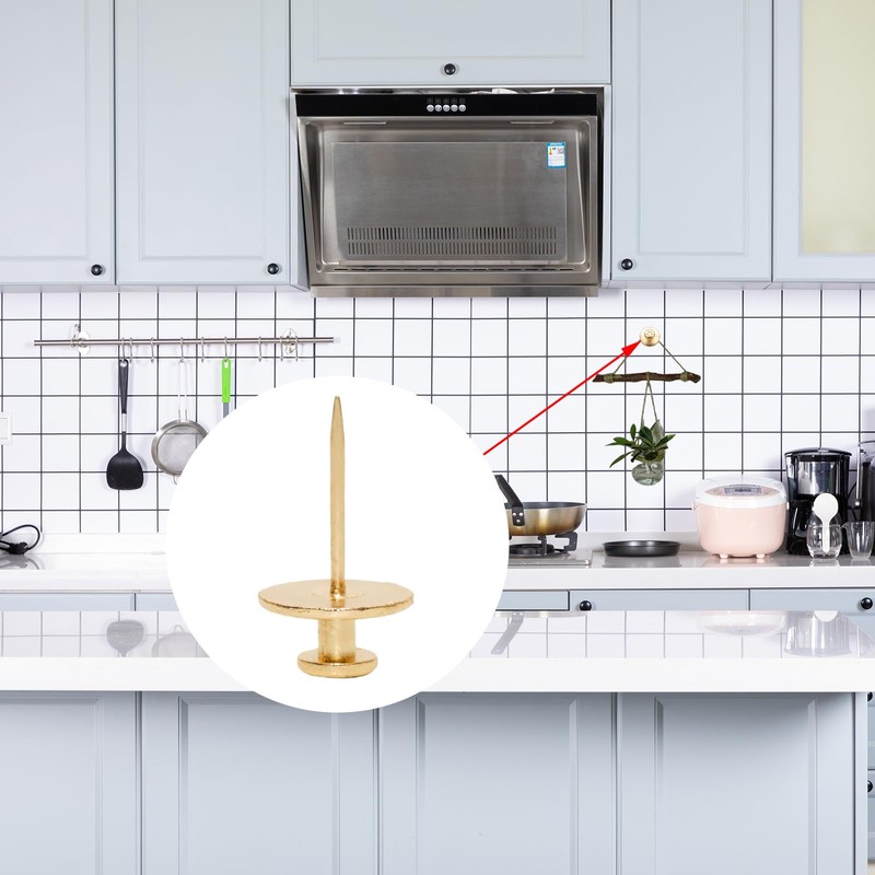 Pocoxll 25 Pcs Gold Push Pins, Double Head Nails Decorative