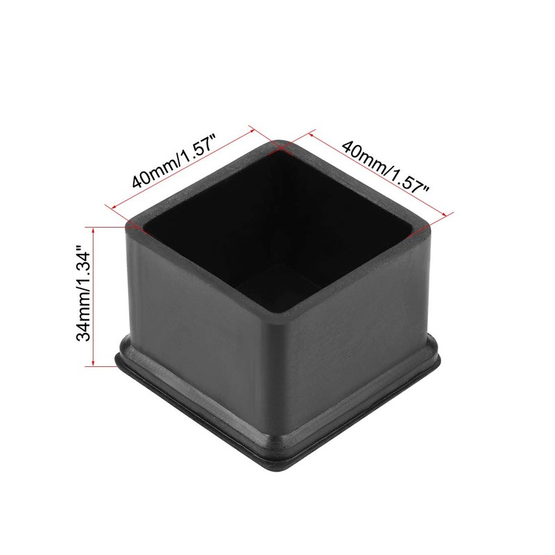 sourcing map Rubber Furniture Caps 40mm x 40mm Square Shaped