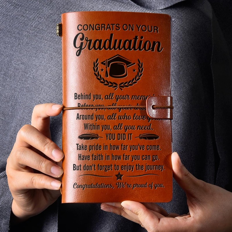 NGAEAK Graduation Gifts Leather Journal Notebook, High School Graduation Gifts