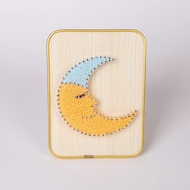 JURUOXIN 3D String Art Kit for Kids Adults Include All Necessary Accessories and Frame for Home Desk Wall Decoration Room Decal (5.91x7.87 inch, Moon)