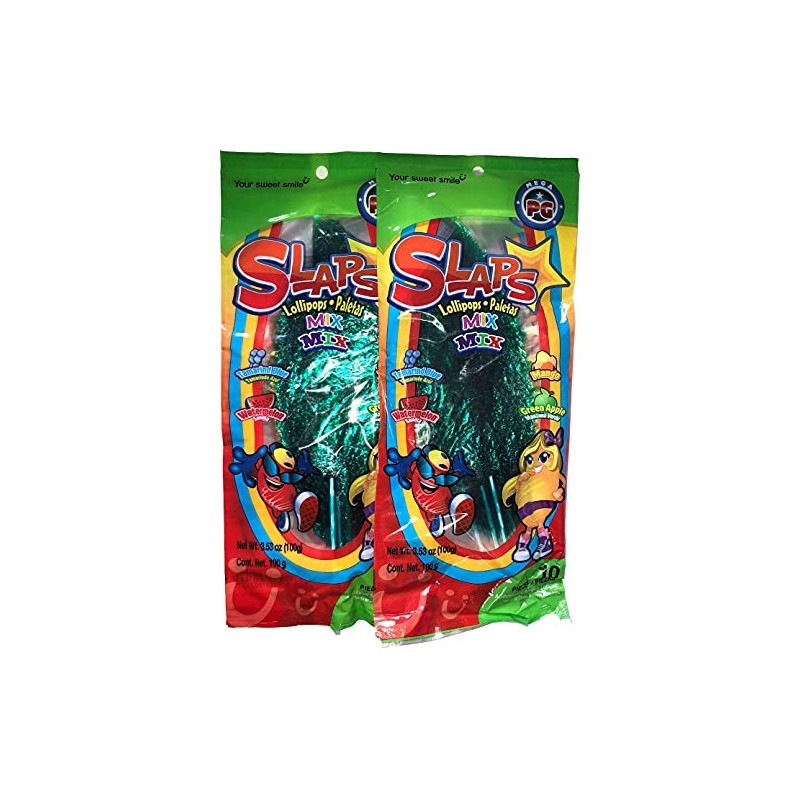 Slaps Lollipop Candy - 4 Flavors - Tamerind Watermelon Mango