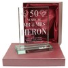 De Walden 50th Golden Wedding Anniversary Couple Glass Celebration Gift
