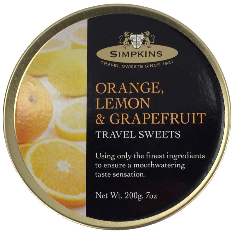 Simpkins Travel Sweet, Orange Lemon & Grapefruit Drops, One 200g