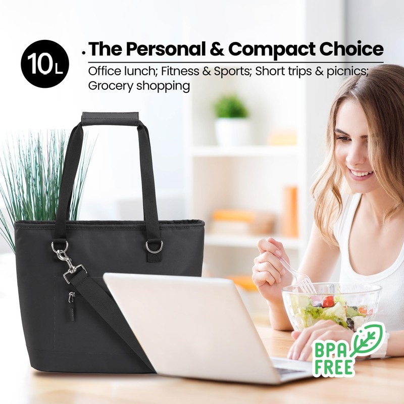 Insulated Cooler Bag SIYUAN 10L Leakproof Soft Lunch Tote BPA-Free