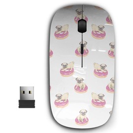 2.4G Ergonomic Portable USB Wireless Mouse for PC, Laptop, Computer, Notebook with Nano Receiver ( Pink Funny Pug )
