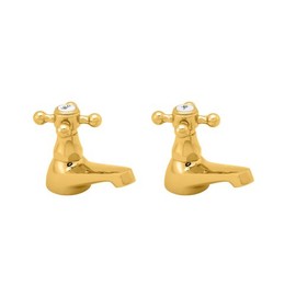 Deva TUD01/501 Tudor Basin Taps, Gold, Set of 2 Pieces