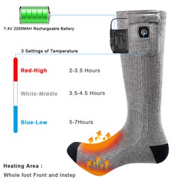 SNOW DEER Heated Socks,Men Women Electric Battery Socks Foot Warmer
