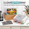 Qiyaz 12 Pcs Clear Hard Zipper Case Plastic Zipper Pouch