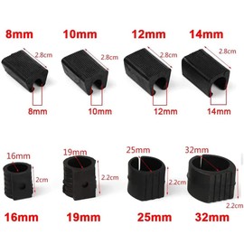 Pack of 32 Plastic Clamp Shell Gliders Chair Glides for Cantilever Chair Gliders Floor Silencer Furniture Gliders for Round Pipes (19 mm, Black)