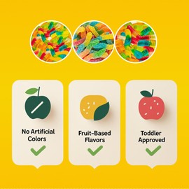 Sour Gummy Worms Candy | 1lb Bulk Bag | Assorted Fruit Snacks | Chewy Gummy Candy for Kids, Party Favors