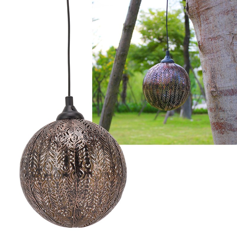 5.9in Solar Lantern Garden Garden LED Solar Hanging Lights Round