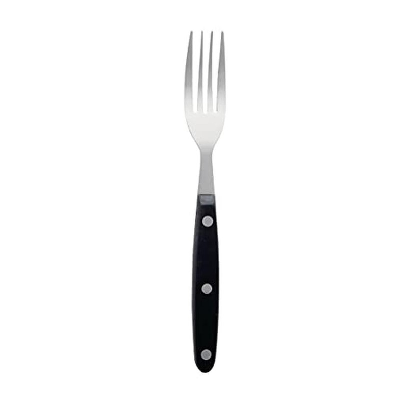12X Steak Fork Black Handle 200mm 18/0 Stainless Steel Cutlery