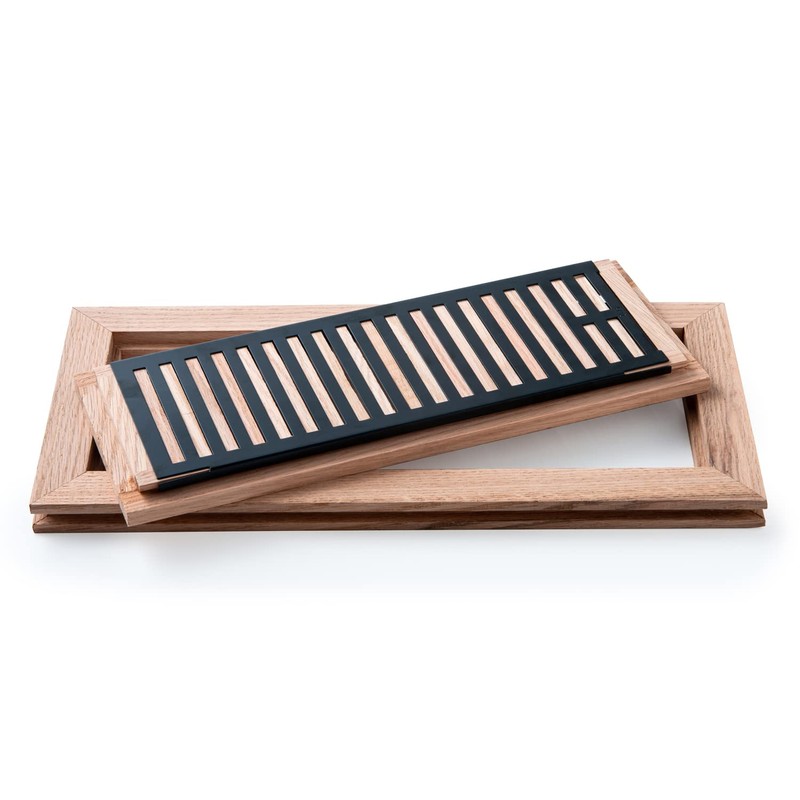 Razo White Oak Flush Mount Floor Register, Wood Vent Cover,