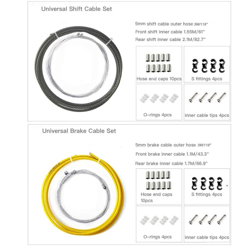 fortoo Braided Cycling Brake Housing Cable Set MTB Road Bike