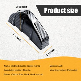 Augeny 4PCS Car Rear Lower Bumper Wing Lip Diffuser, Anti-Crash Auto Shark Fin Spoiler Protector with Mounting Screws, Universal Rear Bumper Lip Diffuser Kit for Car SUV Truck (Carbon Fiber)