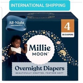 Millie Moon New All Natural Millie Moon Disposable Diapers OVERNIGHT Size 4