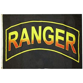JumpingLight Army Ranger (Yellow Orange Letters) Black Premium Flag 3x5 3x5 Banner (EE) - Quality Flags