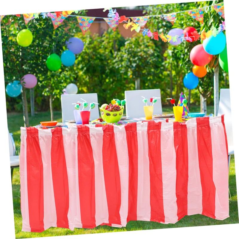 Mikinona Striped Tablecloth Red White Party Table Cover Decorative for