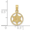 10K Solid Yellow Gold Star of David Jewish Magen Circle