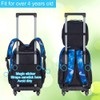 UFNDC 3PCS Rolling Backpack for Boys, Kids Dinosaur Wheeled Bookbag，Travel