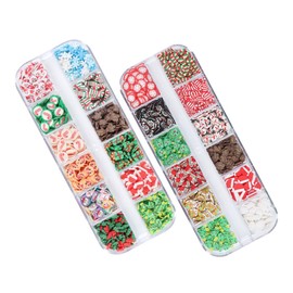 Outanaya Christmas Nail Art Pieces Compartment Chic Decor for Women for Manicure Nail Salon Supply for Festive Designs