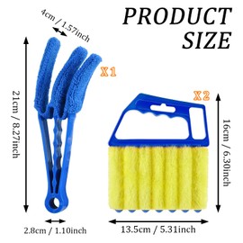 SYEYCW 3 Stück Jalousienreiniger, Mikrofaser Putztuch Reiniger, Reinigungsbürste für Jalousien, Wiederverwendbare Staubwedel, Waschbare Fenster Reinigungsbürste, für Jalousie Staub Schmutz