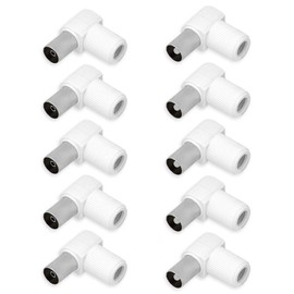 Elektronik-Technik TV 5x Angled Connector 5x Angle Socket Set Antenna Connector Coupling Adapter Plug Socket Coaxial Cable