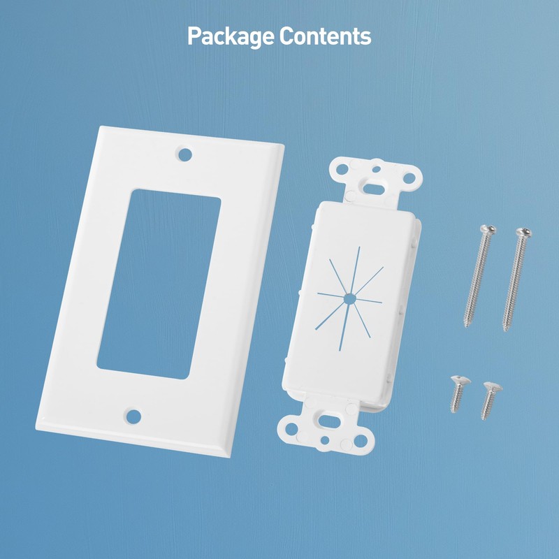 Cable Matters 2-Pack 1-Gang Wall Cable Pass Through Wall Plates