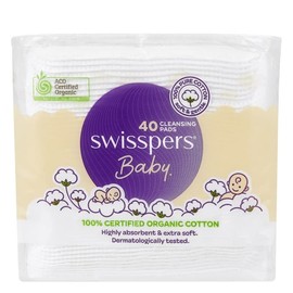 Swisspers Buy Swisspers Baby Organic Cotton Cleansing Pads 40 Pack Online